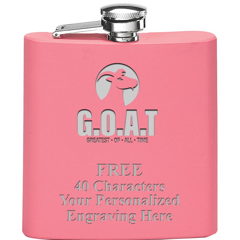 6OZ PINK STAINLESS STEEL FLASK