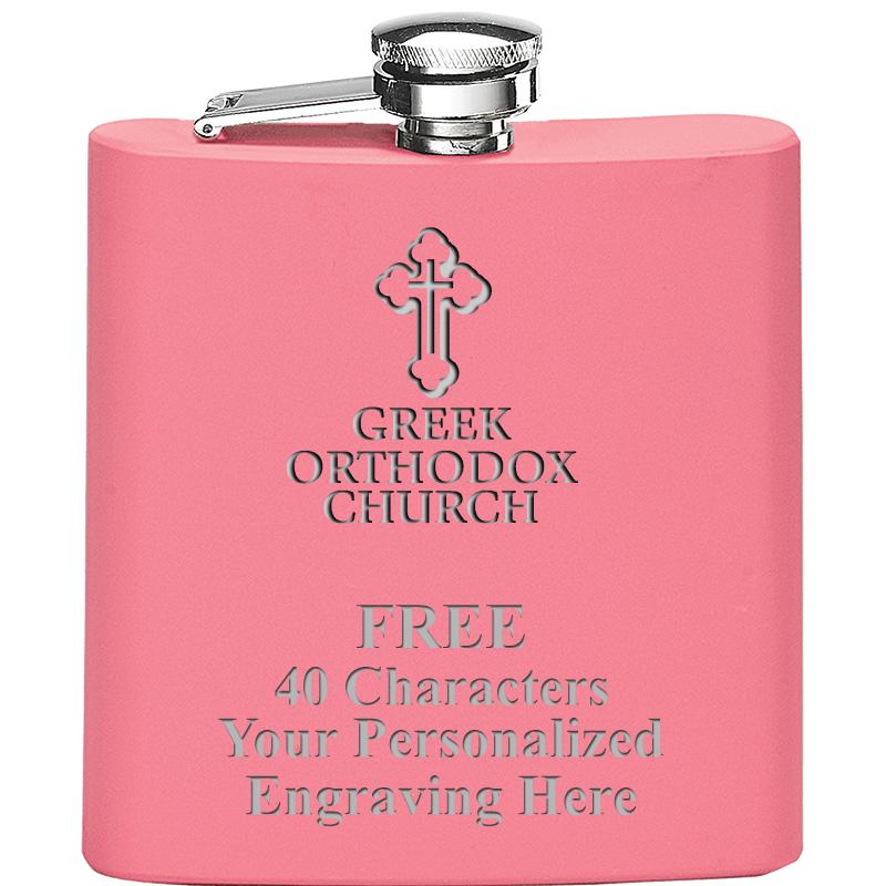 6OZ PINK STAINLESS STEEL FLASK