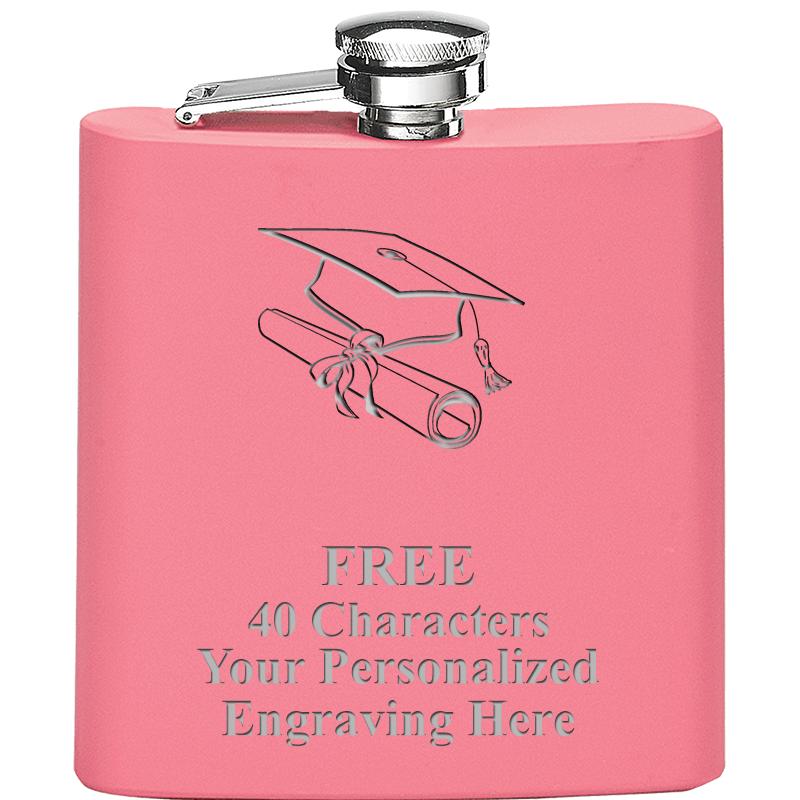 6OZ PINK STAINLESS STEEL FLASK