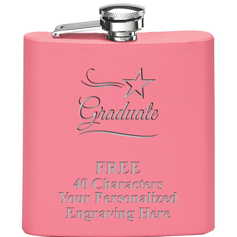 6OZ PINK STAINLESS STEEL FLASK