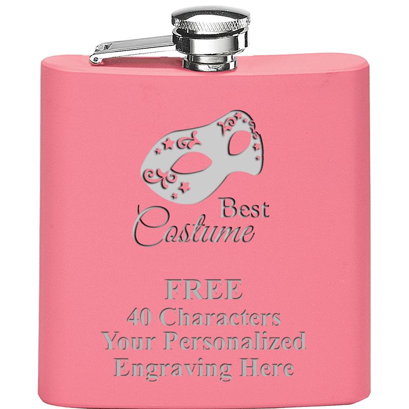 6OZ PINK STAINLESS STEEL FLASK