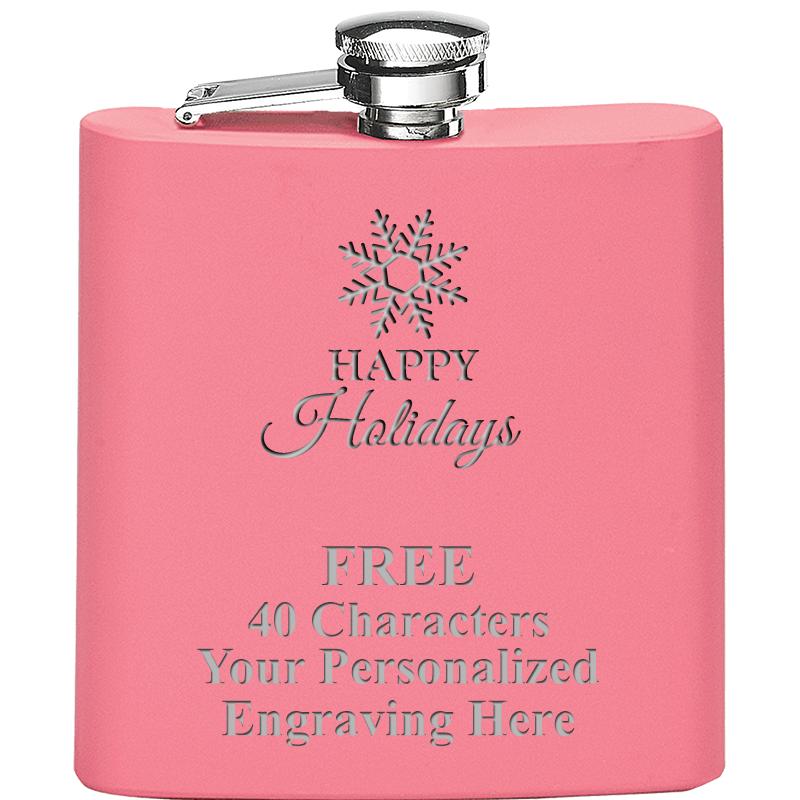 6OZ PINK STAINLESS STEEL FLASK