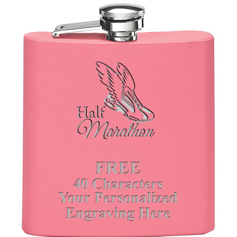 6OZ PINK STAINLESS STEEL FLASK