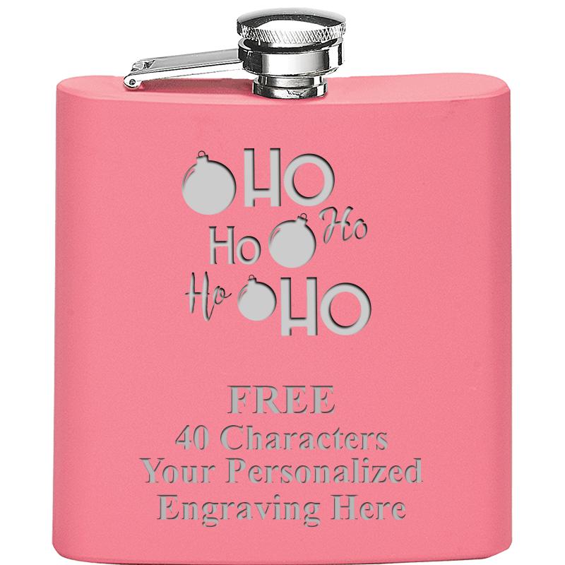 6OZ PINK STAINLESS STEEL FLASK