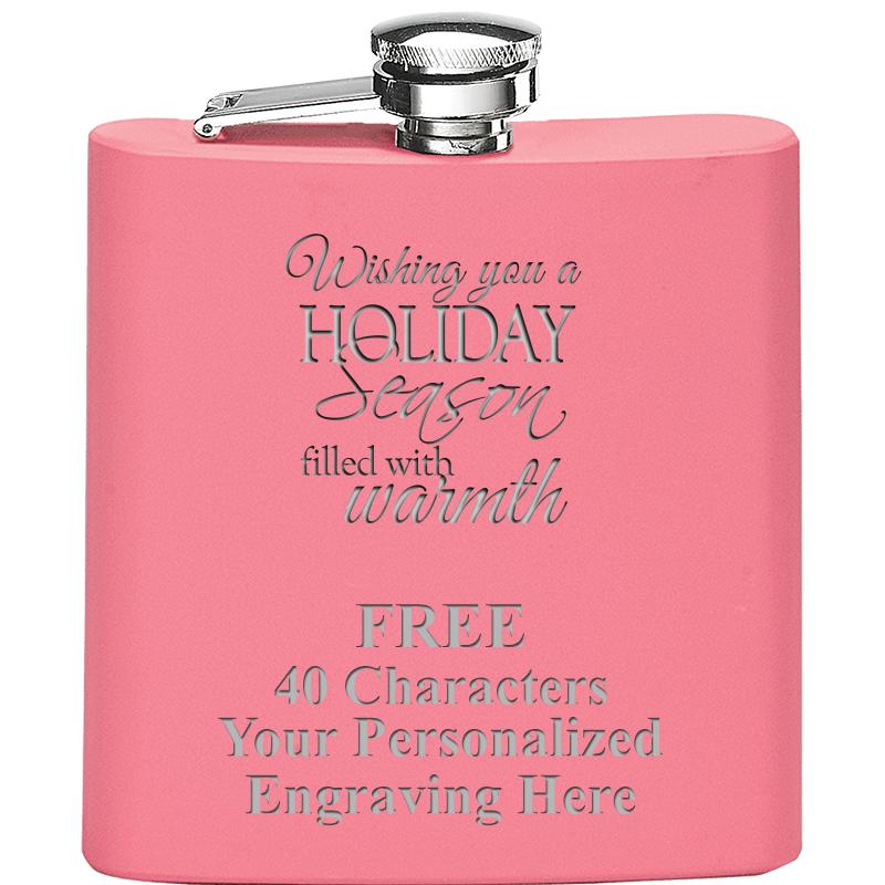 6OZ PINK STAINLESS STEEL FLASK