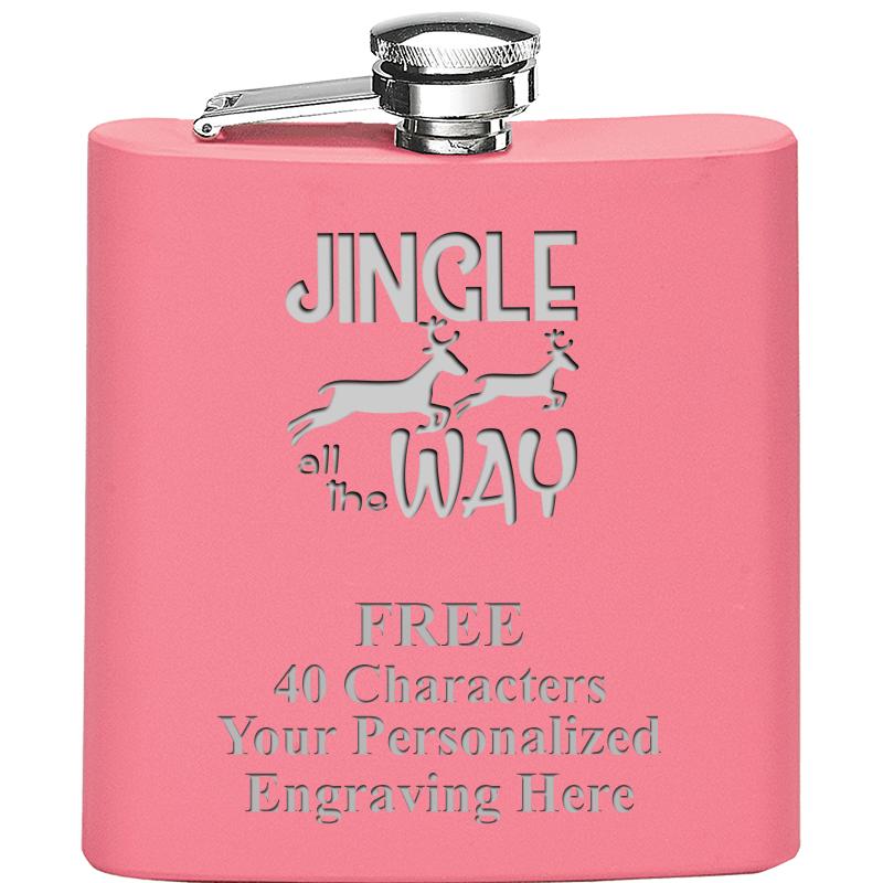 6OZ PINK STAINLESS STEEL FLASK
