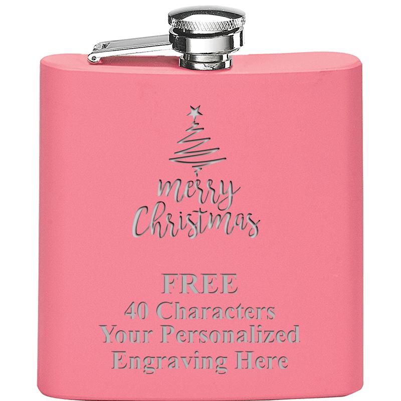 6OZ PINK STAINLESS STEEL FLASK
