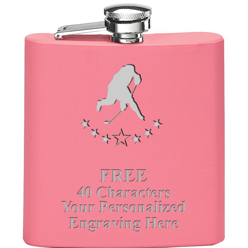 6OZ PINK STAINLESS STEEL FLASK