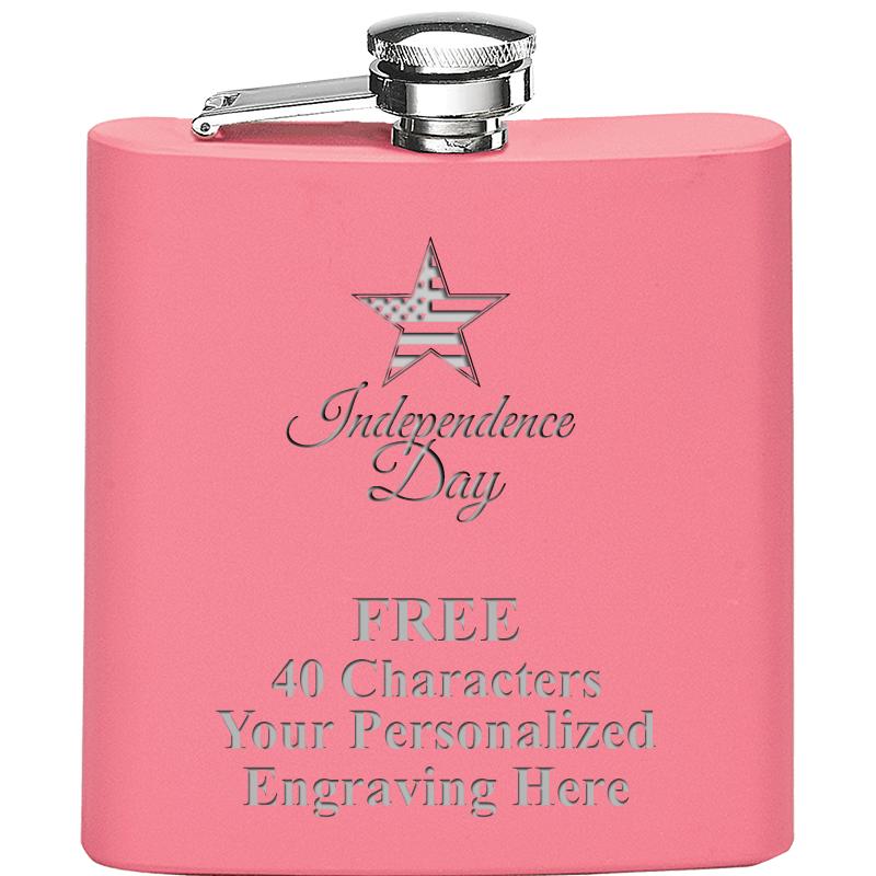 6OZ PINK STAINLESS STEEL FLASK