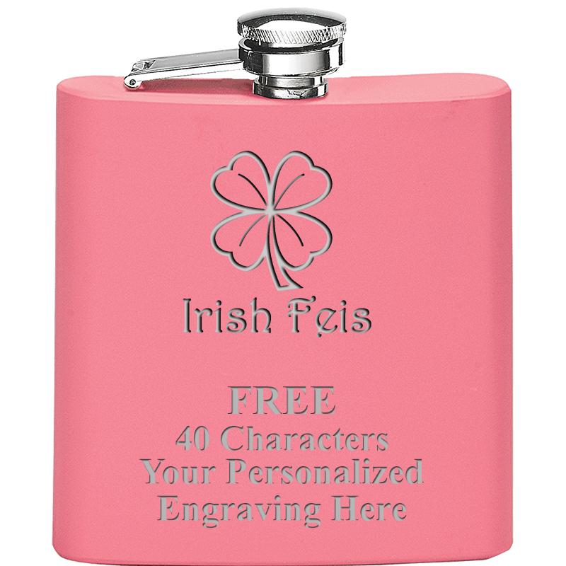 6OZ PINK STAINLESS STEEL FLASK
