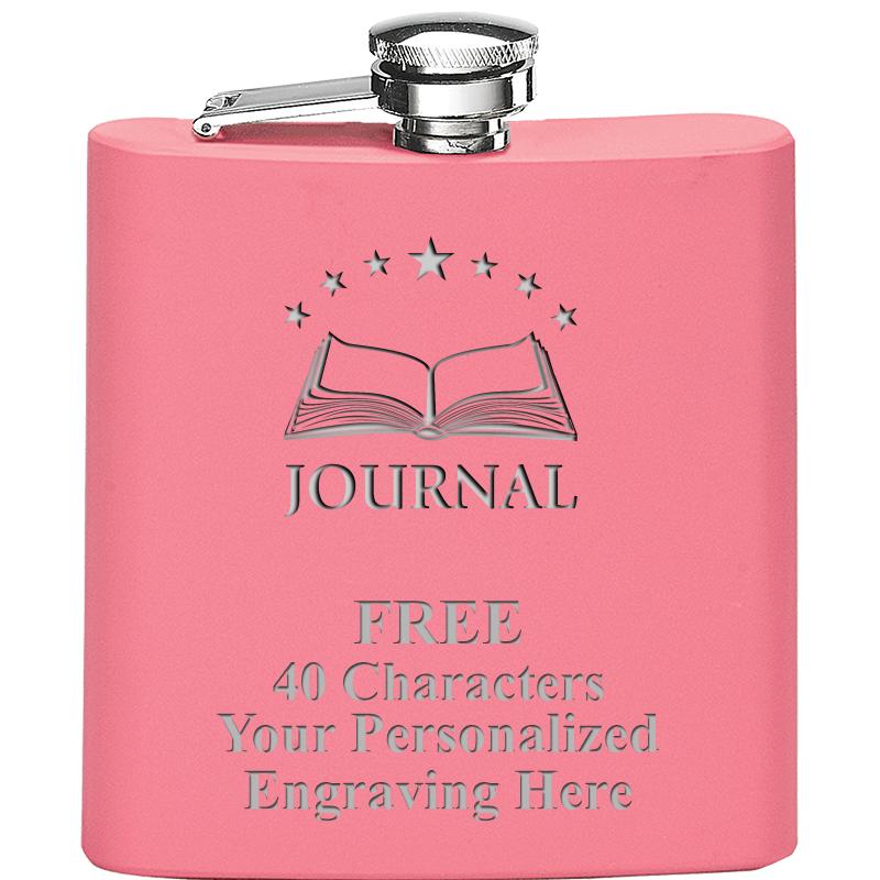 6OZ PINK STAINLESS STEEL FLASK