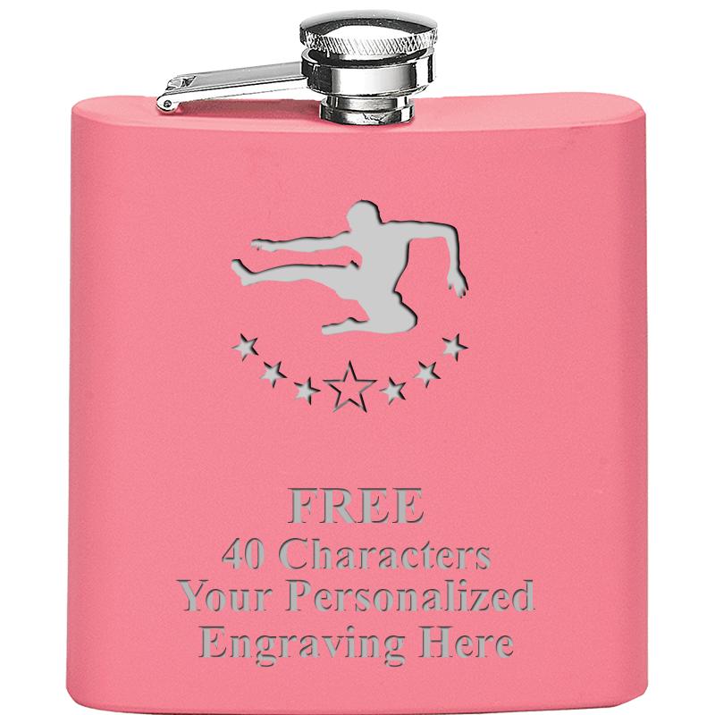 6OZ PINK STAINLESS STEEL FLASK