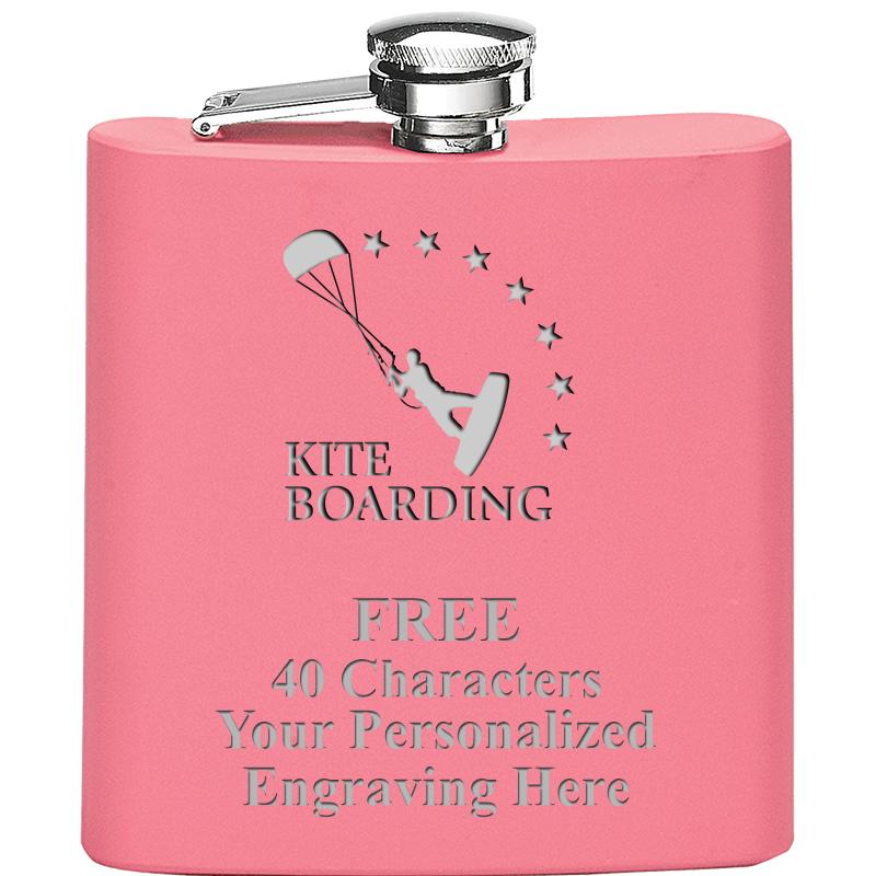 6OZ PINK STAINLESS STEEL FLASK