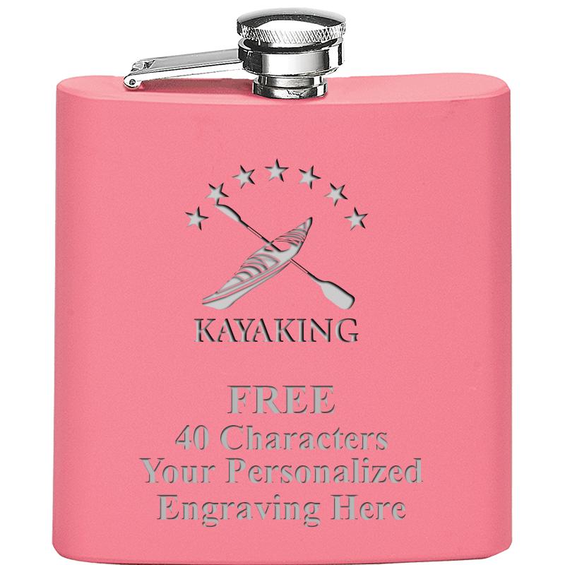 6OZ PINK STAINLESS STEEL FLASK