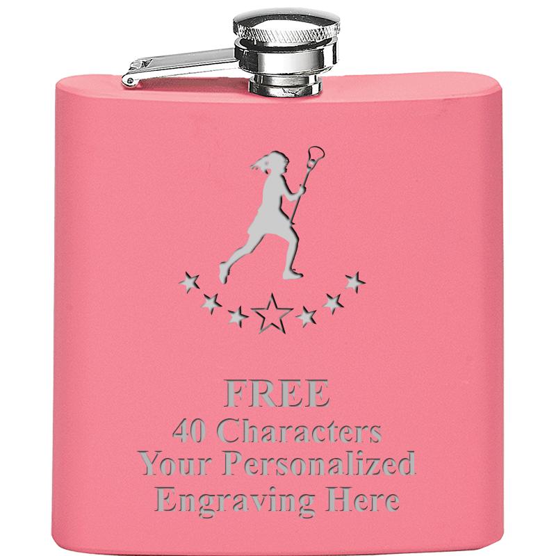 6OZ PINK STAINLESS STEEL FLASK
