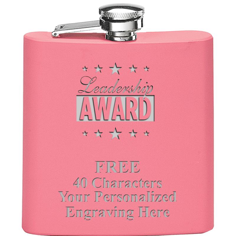 6OZ PINK STAINLESS STEEL FLASK