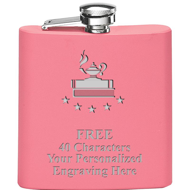 6OZ PINK STAINLESS STEEL FLASK