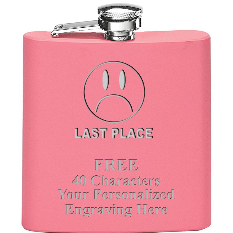 6OZ PINK STAINLESS STEEL FLASK