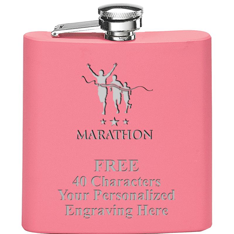 6OZ PINK STAINLESS STEEL FLASK