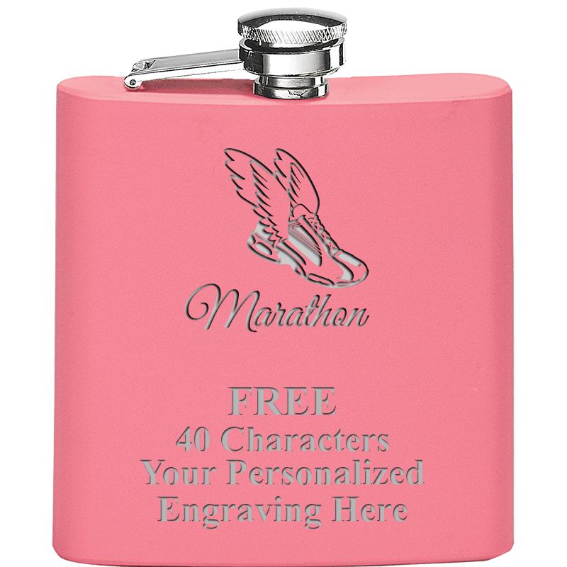 6OZ PINK STAINLESS STEEL FLASK
