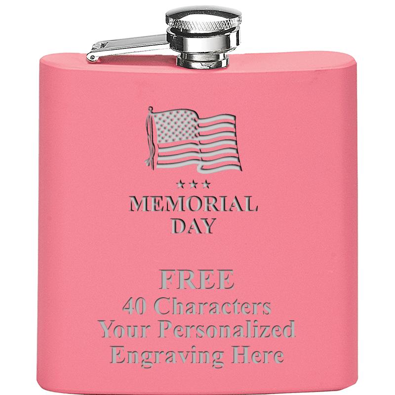 6OZ PINK STAINLESS STEEL FLASK