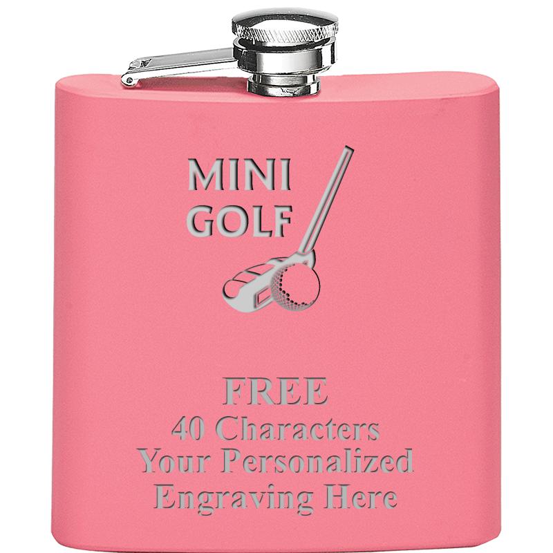 6OZ PINK STAINLESS STEEL FLASK