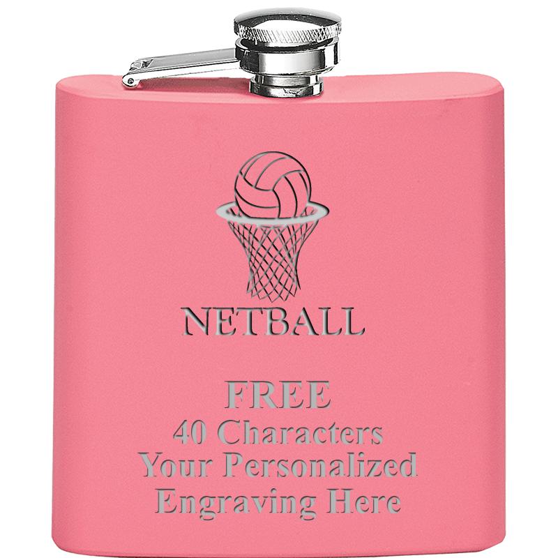 6OZ PINK STAINLESS STEEL FLASK