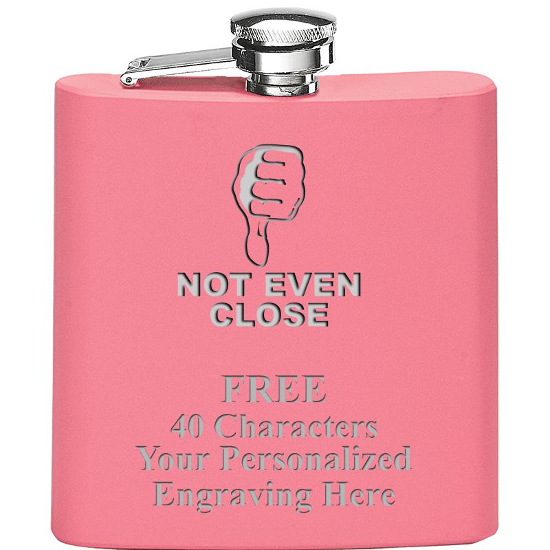 6OZ PINK STAINLESS STEEL FLASK