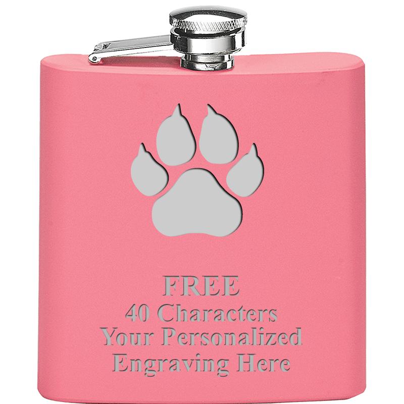 6OZ PINK STAINLESS STEEL FLASK
