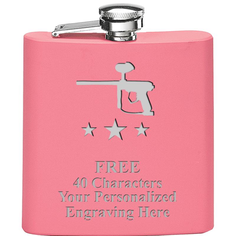 6OZ PINK STAINLESS STEEL FLASK