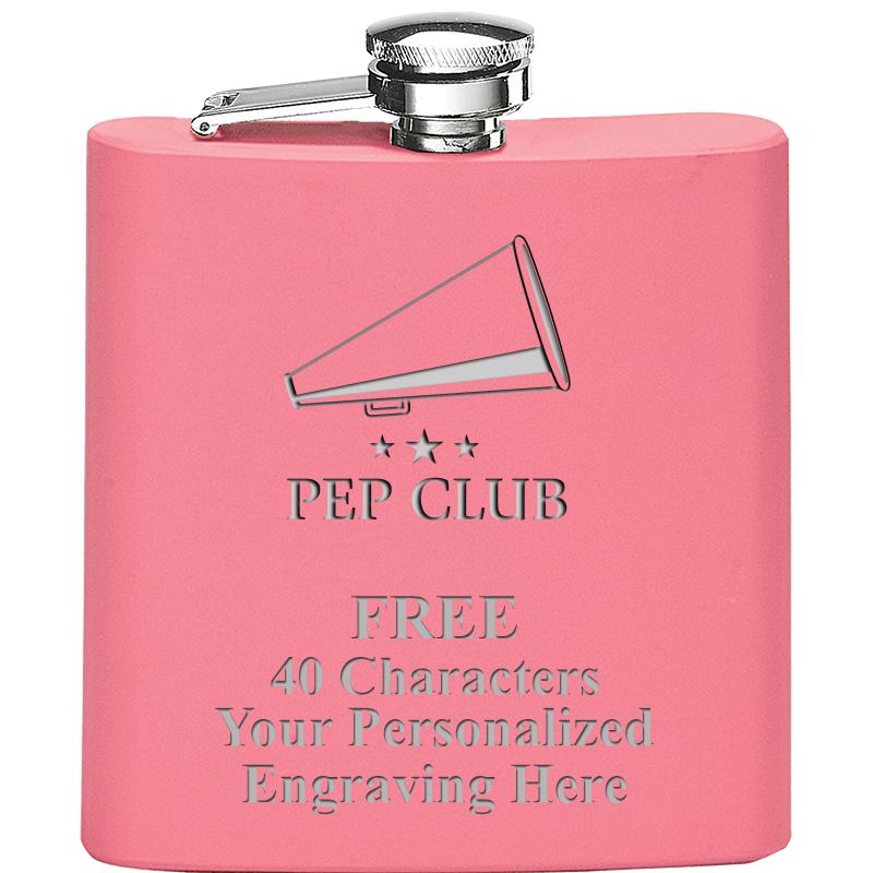 6OZ PINK STAINLESS STEEL FLASK