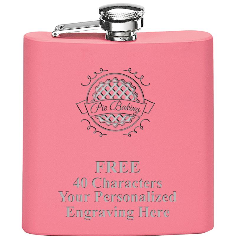 6OZ PINK STAINLESS STEEL FLASK