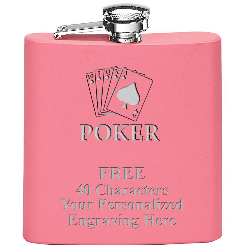 6OZ PINK STAINLESS STEEL FLASK
