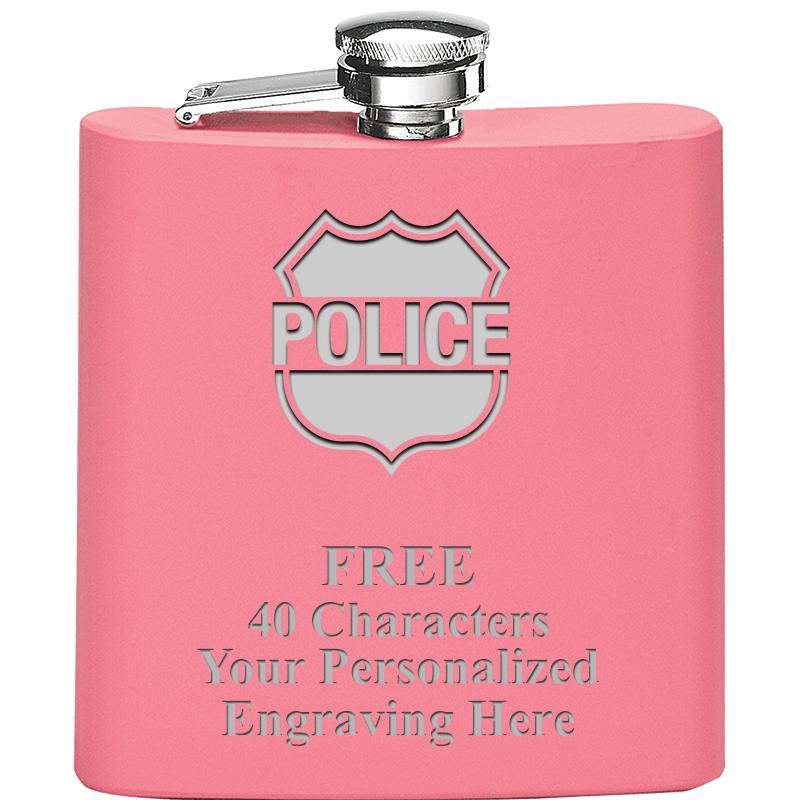 6OZ PINK STAINLESS STEEL FLASK