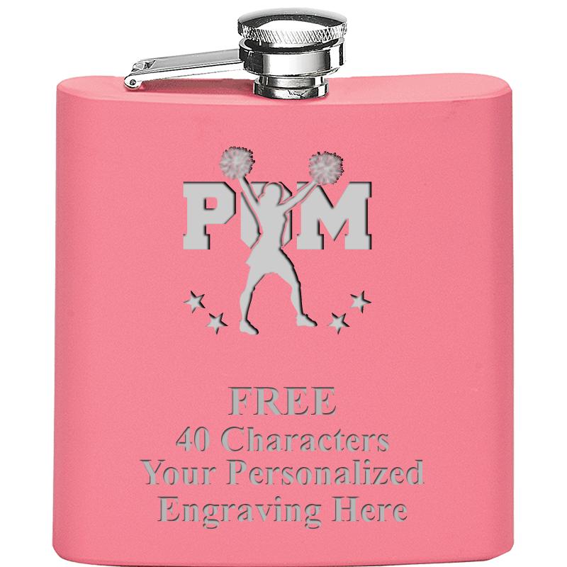 6OZ PINK STAINLESS STEEL FLASK