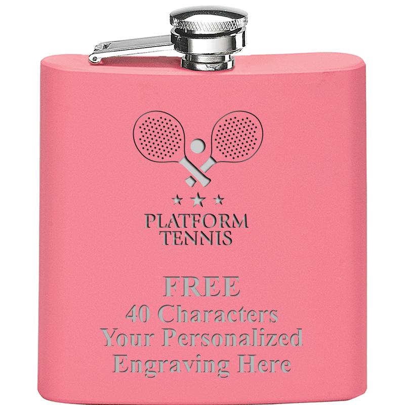 6OZ PINK STAINLESS STEEL FLASK
