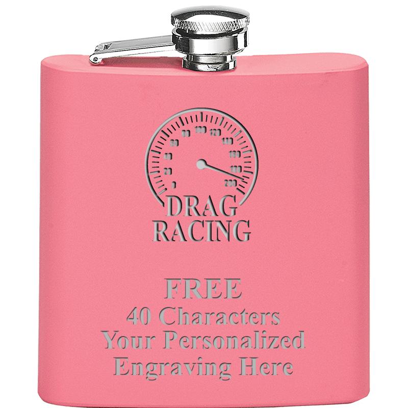 6OZ PINK STAINLESS STEEL FLASK