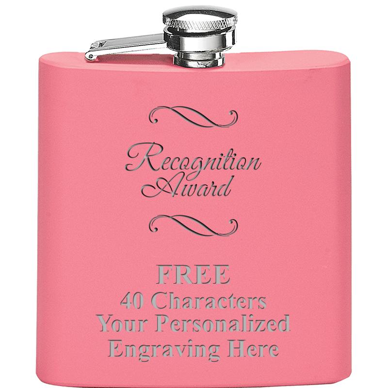 6OZ PINK STAINLESS STEEL FLASK