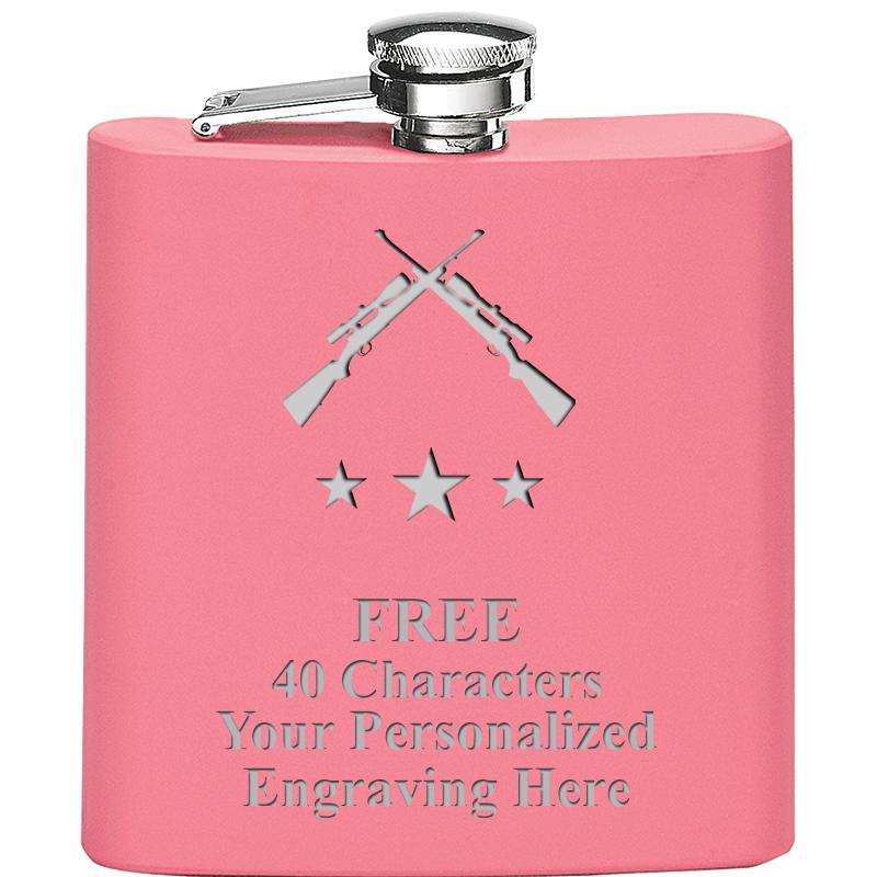 6OZ PINK STAINLESS STEEL FLASK