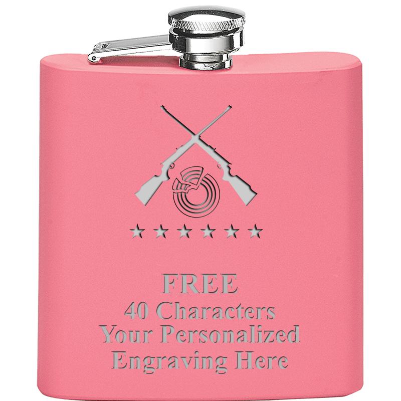6OZ PINK STAINLESS STEEL FLASK