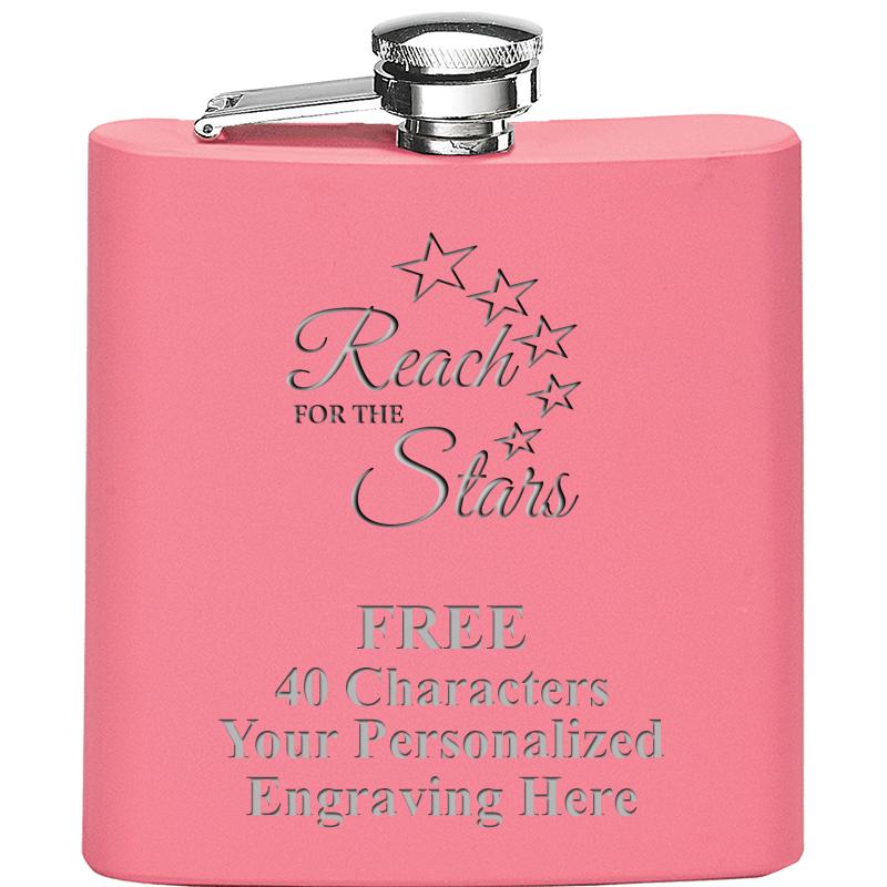 6OZ PINK STAINLESS STEEL FLASK