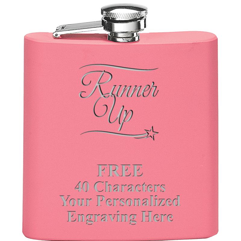 6OZ PINK STAINLESS STEEL FLASK
