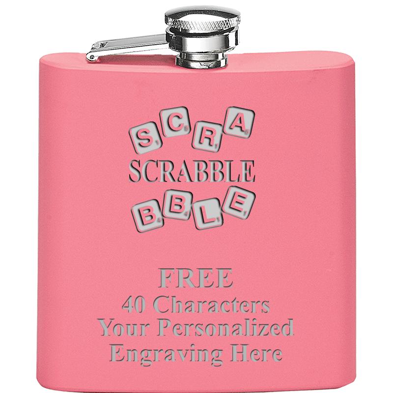 6OZ PINK STAINLESS STEEL FLASK