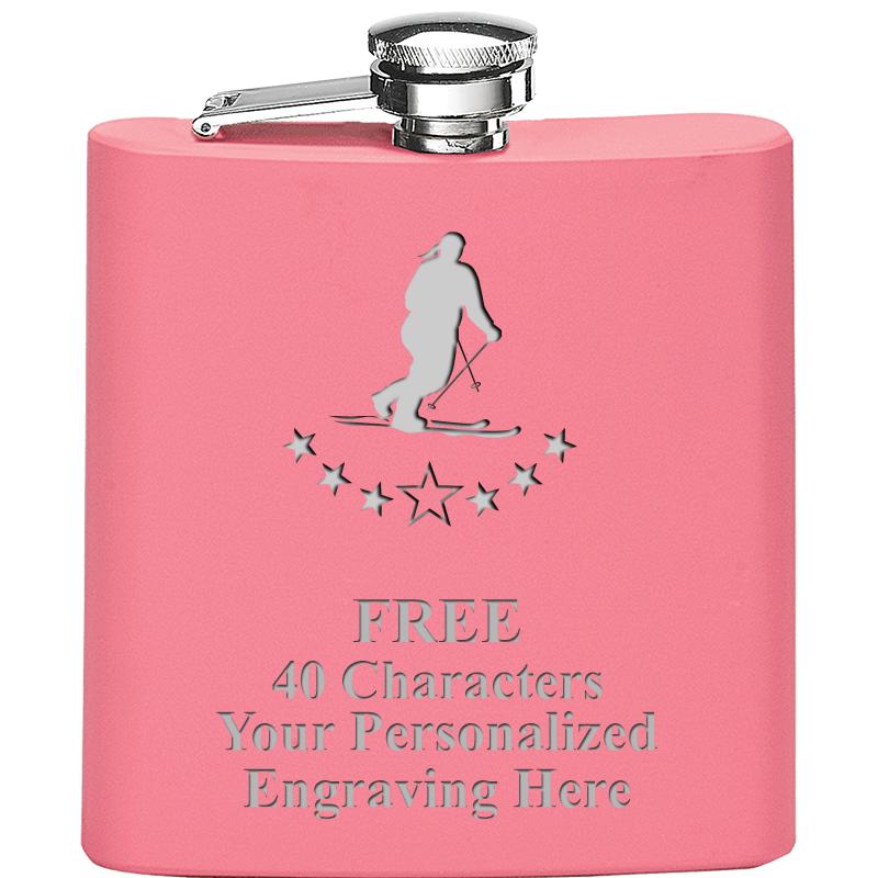 6OZ PINK STAINLESS STEEL FLASK