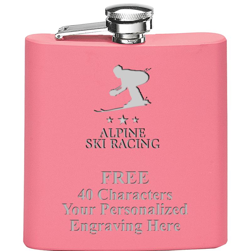 6OZ PINK STAINLESS STEEL FLASK