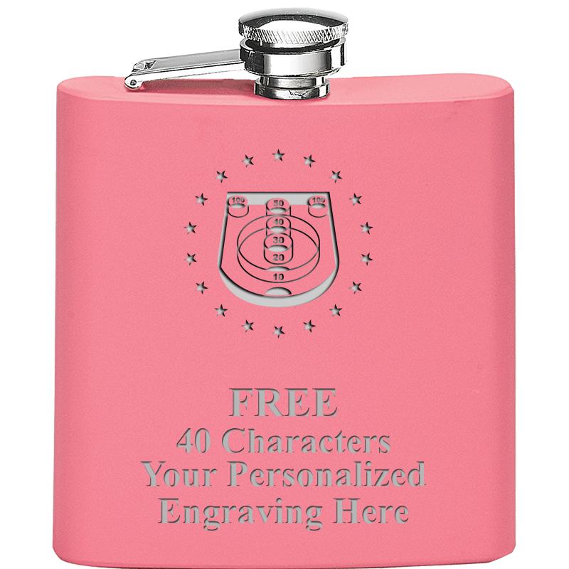 6OZ PINK STAINLESS STEEL FLASK