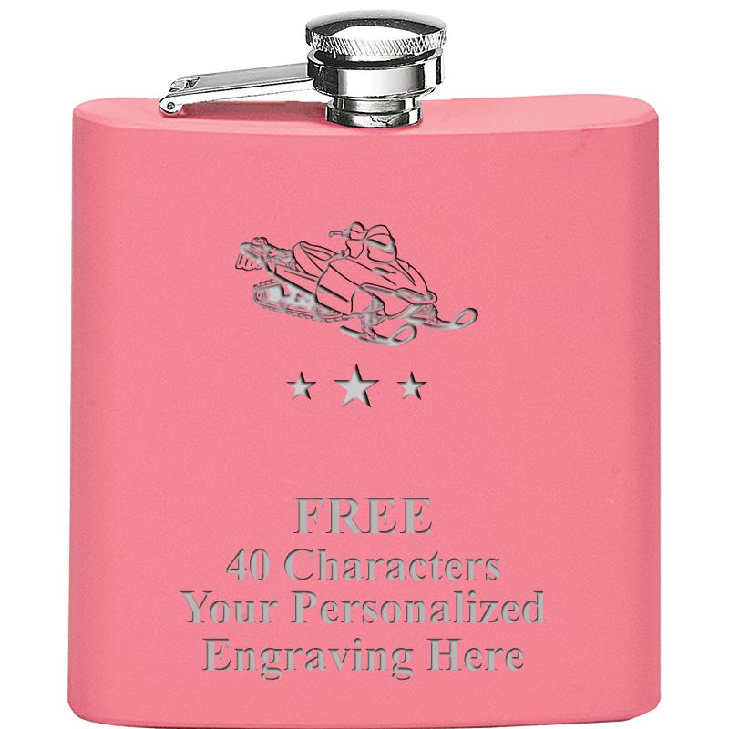 6OZ PINK STAINLESS STEEL FLASK