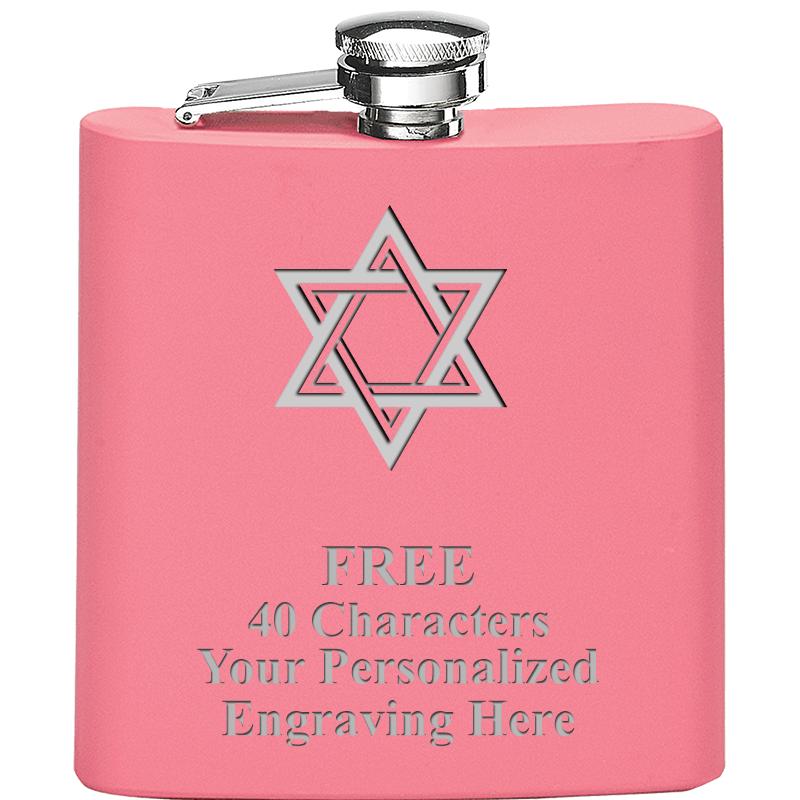 6OZ PINK STAINLESS STEEL FLASK