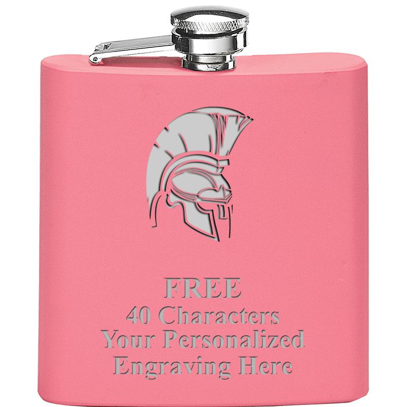 6OZ PINK STAINLESS STEEL FLASK