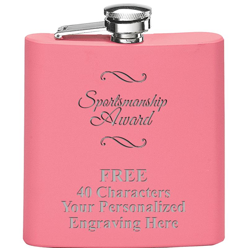 6OZ PINK STAINLESS STEEL FLASK